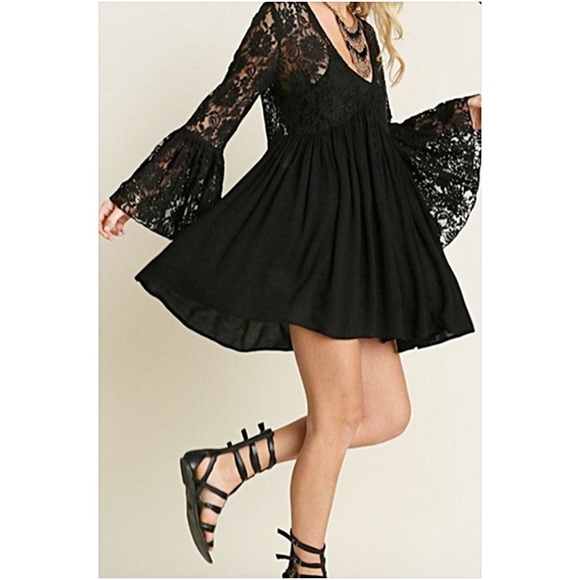 Lace Babydoll Boho Flowy Tunic Dress SML - Picture 3 of 7